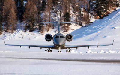 Travel on a private jet to the Alps
